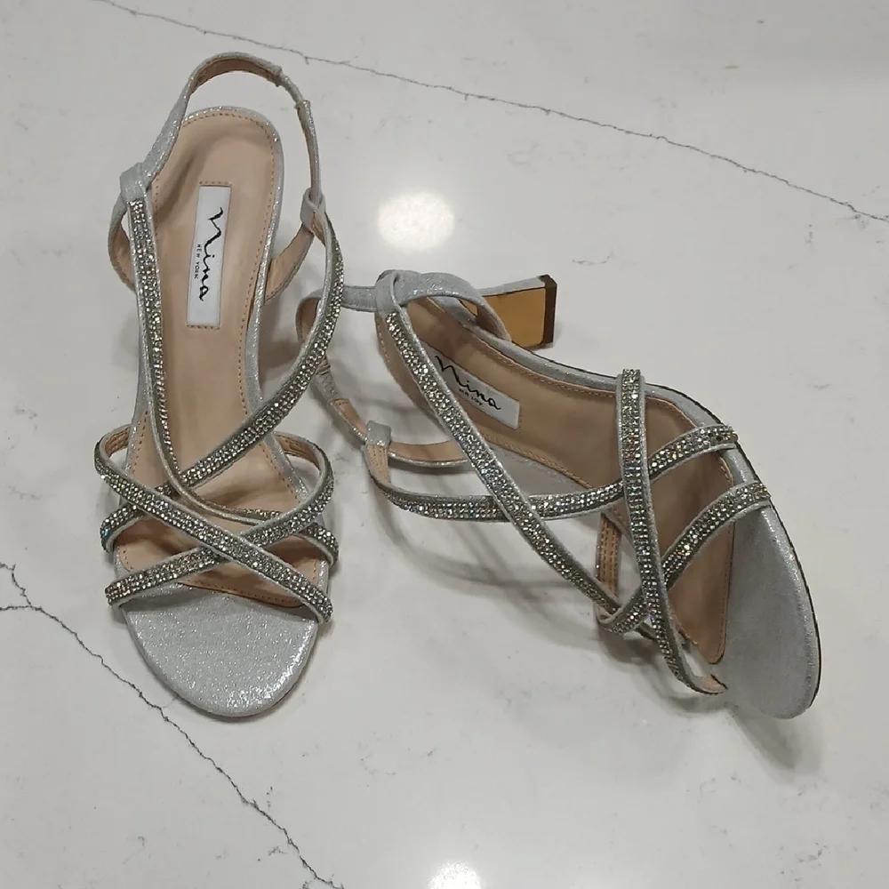 Nina Silver Strappy Women's Sandals